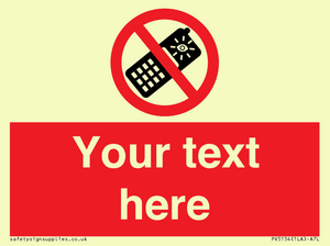 Custom No camera phones Sign